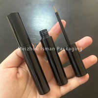 Botol Eyeliner Magnetik Bulat Hitam 3ml Mewah ISMAN, Tabung Serum Penumbuh Bulu Mata Kosong Dengan Kuas, Label Pribadi Pabrik Pro Terbaik