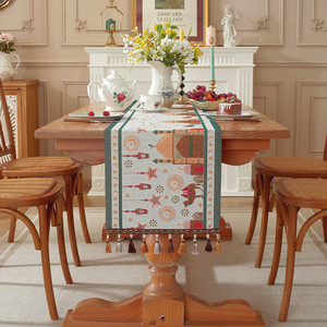 Décoration de fête - Drapeau de table du Festival de la Lune du Moyen-Orient - Couleur - Jacquard tissé - Lanterne étoile - Pompon de chameau - Château - Drapeau de table en polyester - Product Image 4