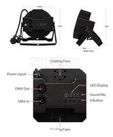 Shhehds lampu Par 7x18W RGBWA UV 6-in-1 plastik DMX LED Par Cahaya panggung Uplight