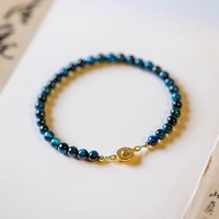 Nouveauté : Bracelet d'amitié en perles d'opale de 4 mm, bracelet en pierre d'œil de tigre bleu naturel pour cadeau