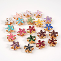 Pince à cheveux en alliage Frangipani style vacances, polyvalente, bohème, en métal, avec goutte d'huile, petite fleur, 4 cm, pour femme
