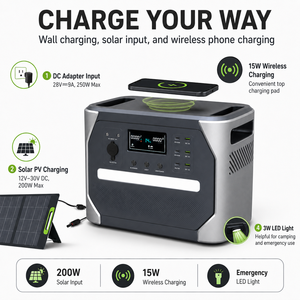 1152Wh 1200W Tragbare Powerstation mit Kunststoffgehäuse und LiFePO4-Akku für Notstromversorgung im Freien - Product Image 5