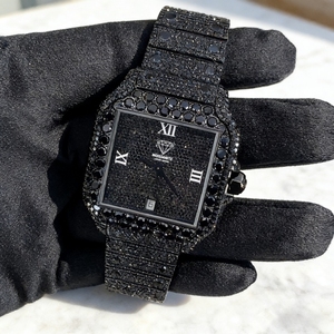 Relojes Automáticos de Alta Calidad con Moissanita Negra Vvs1 Color D para Hombre, <span class=keywords><strong>Reloj</strong></span> de Pulsera con Caja de Zafiro <span class=keywords><strong>Barato</strong></span> - Product Image 2