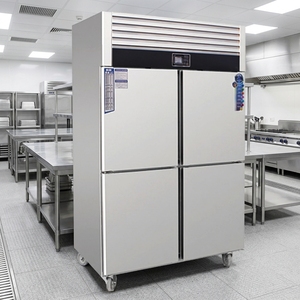 Congelador Vertical de Acero Inoxidable de Grado Profesional, 4 Puertas, Una Sola Temperatura, Refrigeración Comercial Profunda para Cocinas de Hoteles - Product Image 4