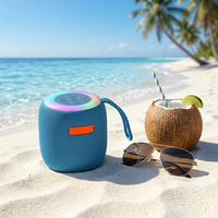 Altavoz Portátil Mini Impermeable para Exteriores, Altavoz de Playa con Luz RGB, Altavoz Inalámbrico para Viajes, Camping, Regalo