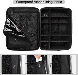 For Professional <b>Makeup</b> Artist PVC Zipper Cosmetic Bags & <b>Cases</b> Organizer Travel <b>Case</b> with Adjustable Dividers - Product Image 4