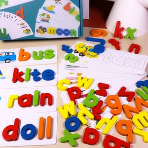 Jeu de puzzle en bois pour 5 à 7 ans <span class=keywords><strong>exercices</strong></span> d'<span class=keywords><strong>orthographe</strong></span> pour enfants 26 lettres anglaises éducation précoce jouets cognitifs vente en gros - Product Image 4