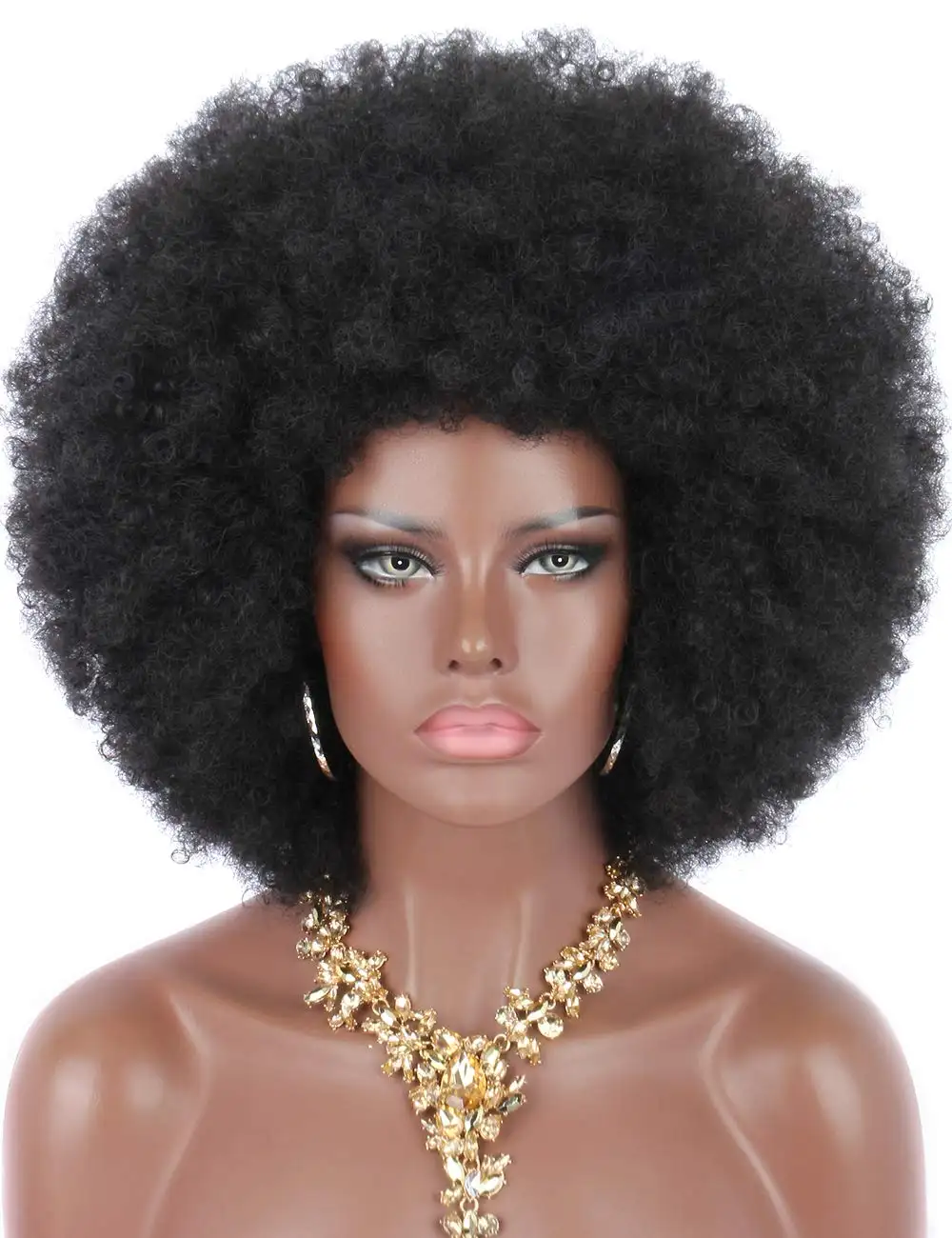 FUJIA 16 #34; femmes #39;s court Afro crépus cheveux bouclés perruques noires pour les femmes noires grand rebondissant et doux naturel apparence Premium Sy