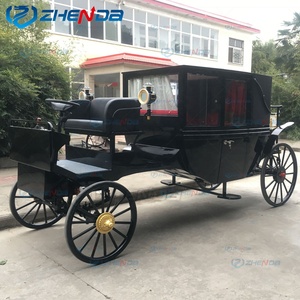 Customized Outdoor Electric Black Royal Horse Carriage Electric Horseless Carriage Utility Horse Carts - Product Image 1
