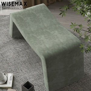 WISEMAX mobilya fabrikası toptan kavisli şekli tezgah sandalye süet kumaş osmanlı oturma odası yatak odası için - Product Image 5