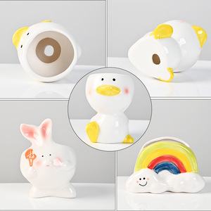 Vente en gros de pots à succulentes en céramique mignons et amusants en forme d'animaux pour la décoration de bureau, de maison et de bureau, cadeau - Product Image 3