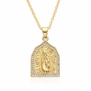 จี้พระแม่มารีสีทอง สร้อยคอจี้พระแม่มารี เครื่องประดับแฟชั่นยอดนิยม - Product Image 2
