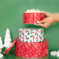 Boulangerie Boîte de conserve Ronde Biscuit Gâteau Biscuit Boîte en fer blanc Springform Cuisson Noël Alimentaire Métal Rond Rêve Gâteau Boîte en fer blanc