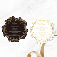 Tarjetas de Invitación Modernas y Sencillas con Diseño Personalizado en Dorado, Acrílico Negro/Blanco para Bodas, Fiestas, Ángel Musical, Hada, Menús de Papel