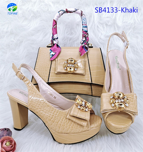 Scarpe 2024 <span class=keywords><strong>Chic</strong></span> e set di borse con tacco alto con plateau che abbinano borsa di alta qualità per signora - Product Image 3