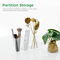 Organiseurs de rangement en acrylique, porte-stylos et porte-crayons à 3 compartiments, organisateur de papeterie de bureau et de pinceaux de maquillage, vente en gros OEM