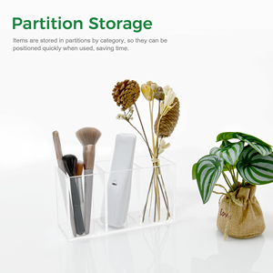 Organizzatori in Acrilico, Portapenne e Matite a 3 Scomparti, Organizzatore per Cancelleria da Scrivania e Pennelli da Trucco, Vendita all'Ingrosso OEM - Product Image 4