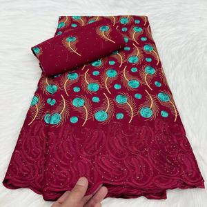 नई शैली अफ्रीकी फीता कपड़े 100% सूती सूखी फीता कढ़ाई कढ़ाई की धूप के लिए स्विचलैंड में आवाज फीता - Product Image 4