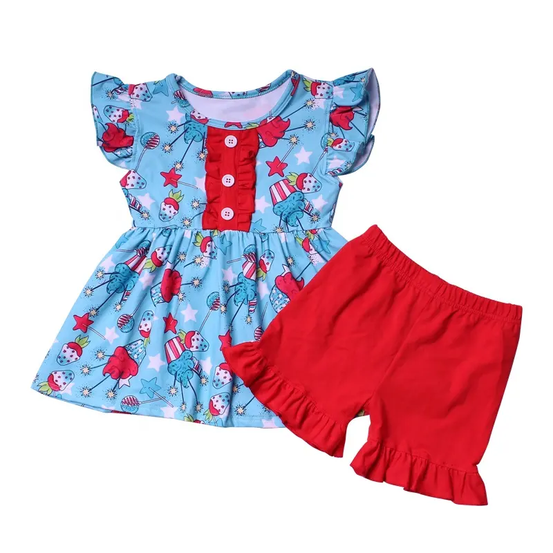Conjunto de roupas infantis para meninas, roupas de desenho animado para garotas, verão, duas peças, casual, 2022