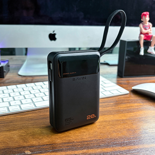 BAVIN 65w Fast Charging Powerbank Wholesale PC1188S 20000mah Usb Type c Power Bank with Charging Cable