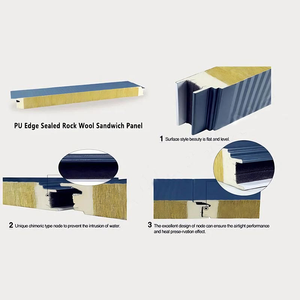 Ignifuge conservation de la chaleur isolation phonique panneau sandwich en laine de roche feuille de <span class=keywords><strong>mur</strong></span> et de toit panneau de laine de roche panneaux de salle blanche - Product Image 6