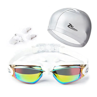 2023 Cap pince-nez bouchon d'oreille chapeau paquets lunettes pour nager pas de fuite adulte Protection UV Triathlon Anti-buée lunettes de natation