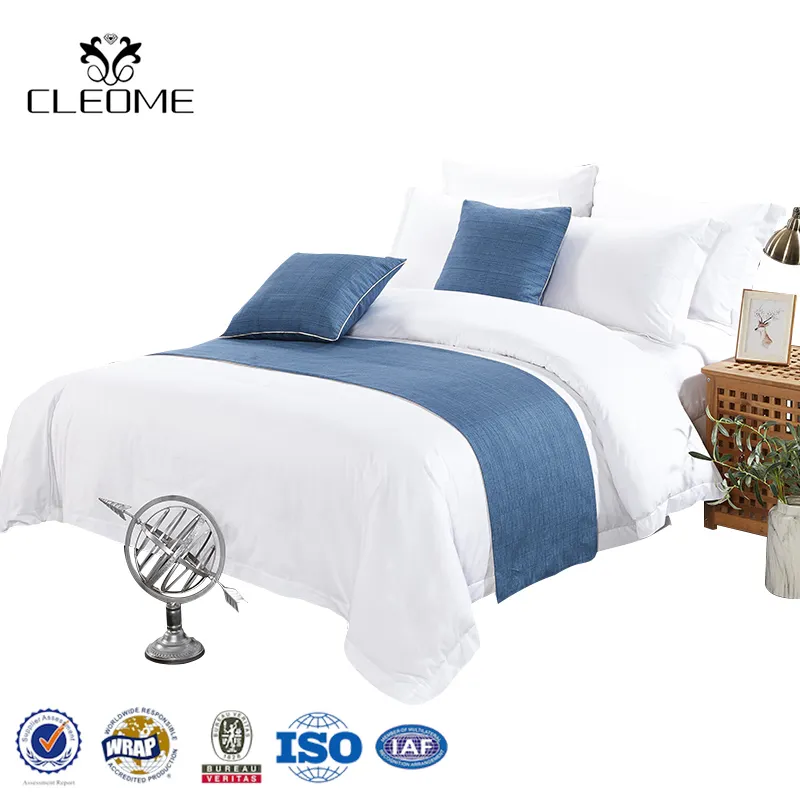 Custom Hotel Luxury 100% Cotton Comforter Bedding Set Double Size Bed Sheet Set