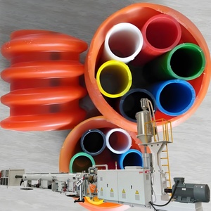 Línea <span class=keywords><strong>de</strong></span> Producción <span class=keywords><strong>de</strong></span> Máquinas Extrusoras <span class=keywords><strong>de</strong></span> un Solo Tornillo PLC para Tuberías <span class=keywords><strong>de</strong></span> Conducto Óptico Corrugado <span class=keywords><strong>de</strong></span> Polietileno HDPE - Product Image 1