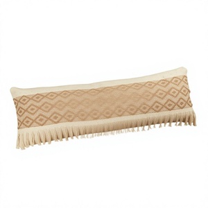 Stylish Boho <b>Outdoor</b> Cotton Lumbar <b>Pillow</b> Cover Hot Selling Unique Handwoven Decorative Throw <b>Pillow</b> Tassel Vintage Pattern - Product Image 1