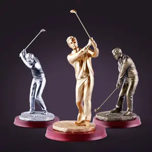 Noble Manufacturer Resin Golf Figure Wholesale Sports Gift Custom Personalized Bespoke Logo Golf Trophy Award Craft