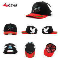 Casquettes de baseball 4ugear en gros, logo métallique personnalisé, casquettes en daim à 5 panneaux, anniversaire avec logo personnalisé