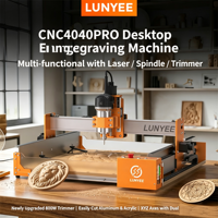 Machine de gravure CNC 4040 PRO avec rail de guidage en aluminium et acier pour la sculpture, la découpe, le perçage, le travail du bois, l'acrylique, les circuits imprimés et la création DIY