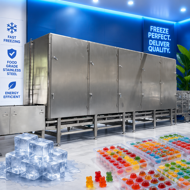 New Industrial Cooling Tunnel Machine Starchless Gummy Machine Manual Gummy Production Line Eco-Friendly CE Certified for Jelly