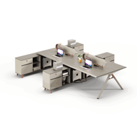 Meubles de bureau modulaires extensibles en bois, système de station de coworking moderne et populaire, pour 2, 4, 6 ou 8 personnes - Vente chaude directe usine