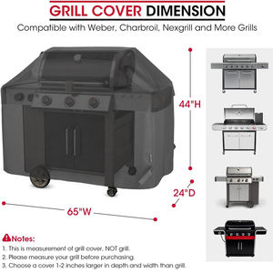Housse de <span class=keywords><strong>barbecue</strong></span> à gaz étanche robuste pour <span class=keywords><strong>barbecue</strong></span>, résistante aux UV et à la décoloration spéciale, housse de <span class=keywords><strong>barbecue</strong></span> de 65 pouces - Product Image 2