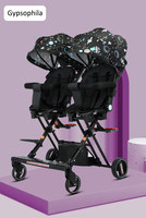 JXB 2022 Poussette double légère d'été pas chère, siège réversible, pliable, poussette pour bébé, poussette double pour bébé