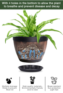 Rústico antiguo Durable PP plástico imitado <span class=keywords><strong>madera</strong></span> whisky barril suculenta planta hierbas tinas maceta - Product Image 4