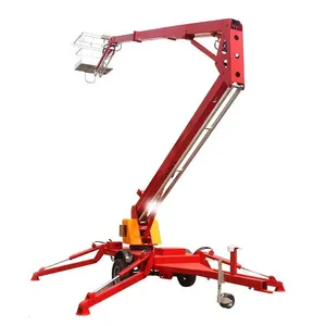10m hydraulic trailing boom lift with CE approved truck trail lifter mini de levage montado boom elevador