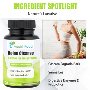 High Grade Herbal Colon Cleanse Capsules Effective Detox Vegan Capsules Promote Digestion Slim Fast Pills with Senna Leaf - Product Image 6