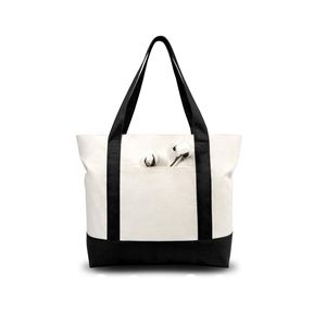 Sac fourre-tout en toile grande capacité pour les essentiels quotidiens, avec poche extérieure et fermeture éclair supérieure, personnalisable - Product Image 1