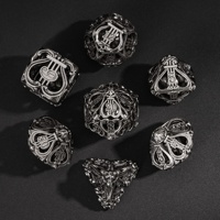 Ensemble de dés métalliques polyédriques de 7 pièces, collectionnables, pour Dungeons & Dragons, avec étui métallique