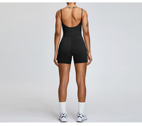 Une pièce Yoga Shorts Combinaisons Dos Nu Activewear Gym Yoga Jumpsuit Femmes