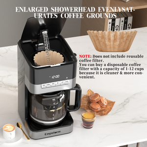 Máquina <span class=keywords><strong>de</strong></span> café espresso eléctrica profesional Empstorm 11D, pequeña, 12 tazas, cafetera <span class=keywords><strong>de</strong></span> <span class=keywords><strong>goteo</strong></span>, tarro <span class=keywords><strong>de</strong></span> vidrio <span class=keywords><strong>para</strong></span> coche, uso en Hotel, venta al por mayor, pequeña - Product Image 3