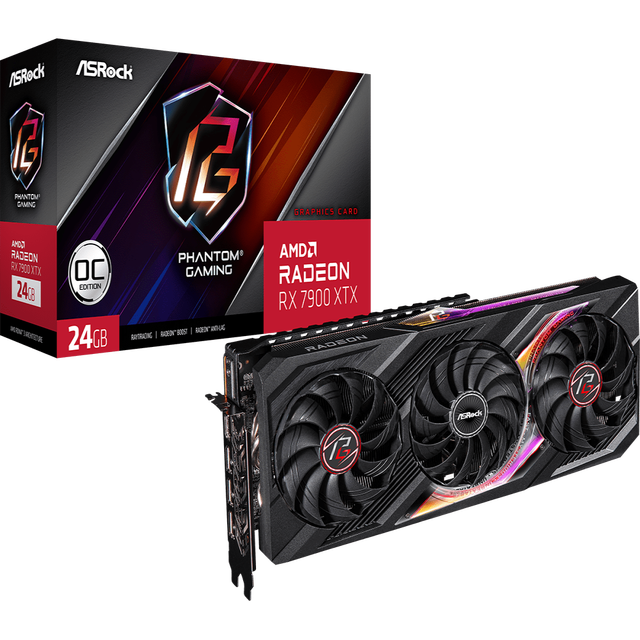 AS Rock 7000 Series AMD Ra Deon RX 7900 XTX Phantom Gaming 24GB OC GDDR6 7900XT 7900XTX Graphic Card