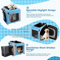 Panier de vélo pliable pour chien à fixation avant avec fermeture éclair, transporteur 4-en-1 pour animaux (sac à dos/sac à bandoulière/siège auto)