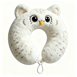 Almohada de Viaje en Forma de U, Personalizable, Suave, Esponjosa, Blanca con Puntos, Soporte para el Cuello para Niños en Avión/Auto - Product Image 4