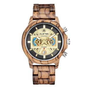 Montres en bois de <span class=keywords><strong>sport</strong></span> pour hommes, cadeaux de marque de luxe, <span class=keywords><strong>montre</strong></span>-bracelet à Quartz chronographe - Product Image 3