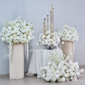 Flores Artificiales de Seda para Decoración de Bodas, Lirios, Rosas, Peonías, <span class=keywords><strong>Arreglos</strong></span> Florales Rojos Modernos Hechos a Mano, Tejidos y Teñidos para Eventos - Product Image 4