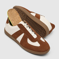 Chaussures de Skateboard Rétro Allemandes pour Hommes en Daim et Cuir Patchwork à Lacets – Idéales pour la Marche Quotidienne – Grande Vente