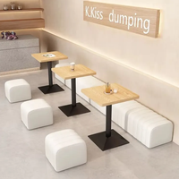Foshan Usine Restaurant Meubles Mur Booth Café Loisirs Canapé Sans Dos Long Banc Table et Chaise Combinaison
